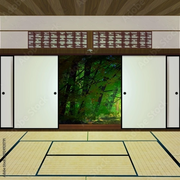 Obraz 縁側のある和室