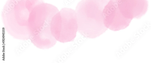 Obraz 水彩の滲んだ薄ピンクの花びらあしらいイラスト素材