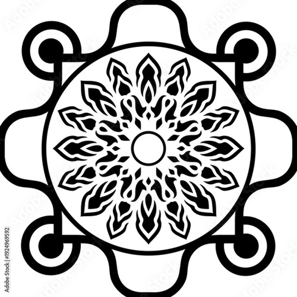 Obraz Decorative floral vector illustration frame pattern, for ceramic decorative design.
