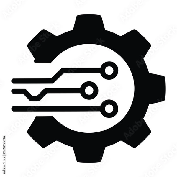Obraz Automation & Industry Tech Monogram Vector, Silhouette, Illustration