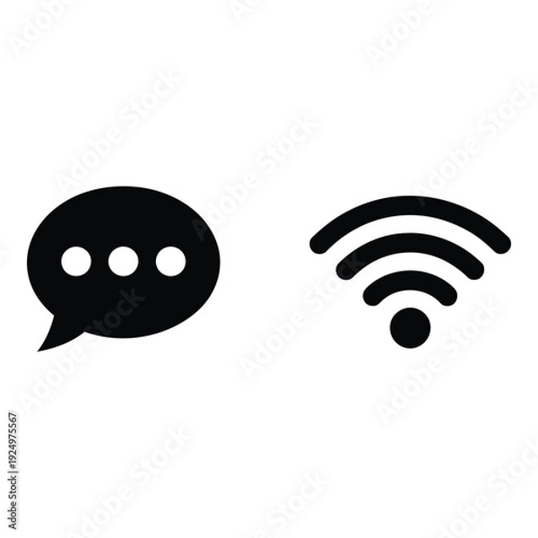 Obraz Digital Communication Monogram Vector, Silhouette, Illustration