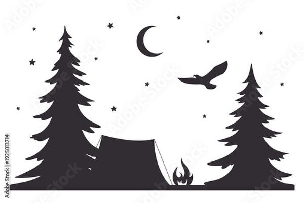 Fototapeta camping in forest