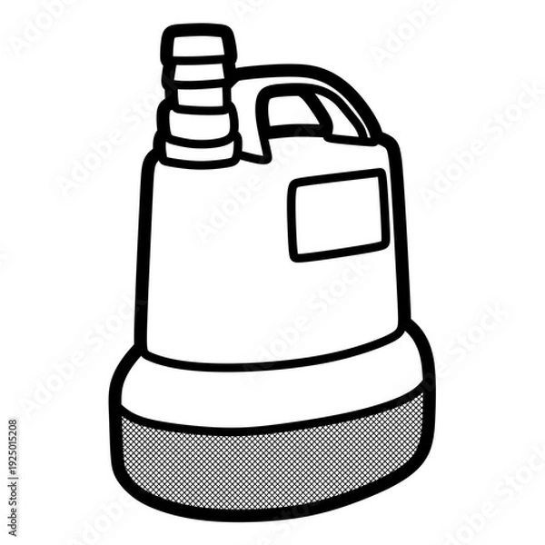 Obraz submersible water pump vector, editable lines