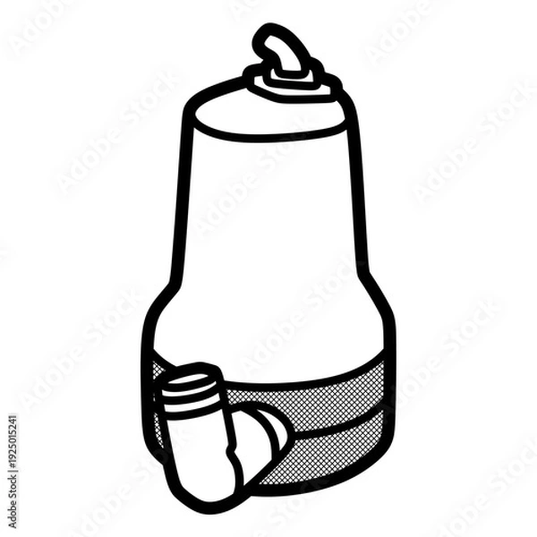 Obraz mini shallow water pump, editable lines