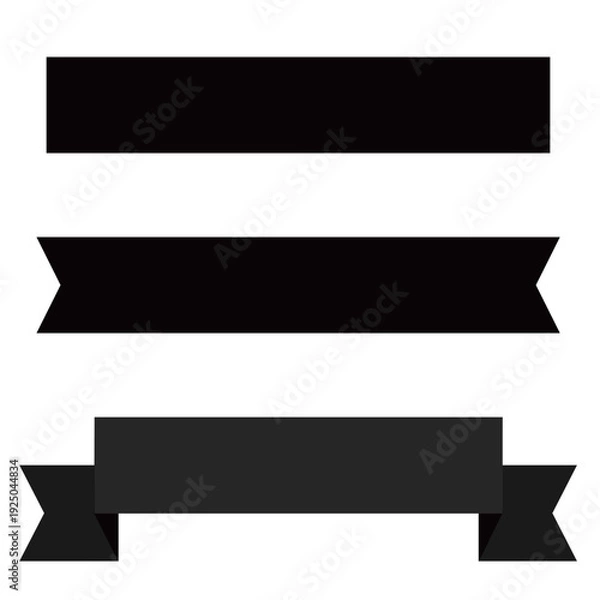 Obraz フラットデザインのリボンバナーとタイトル枠セット