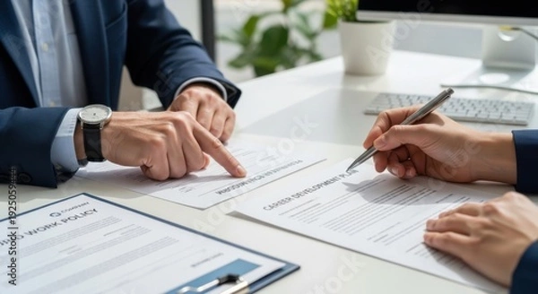 Obraz Signing Career Development Plan and Work Policy