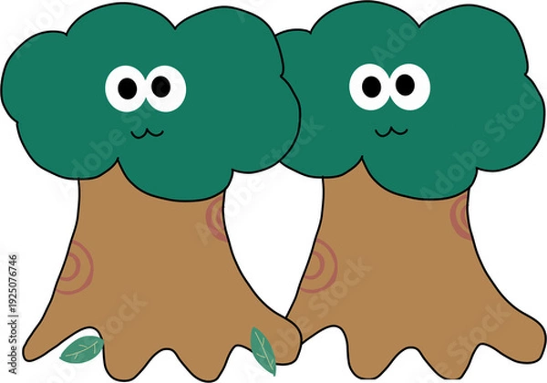 Obraz 식목일 두개 나무 