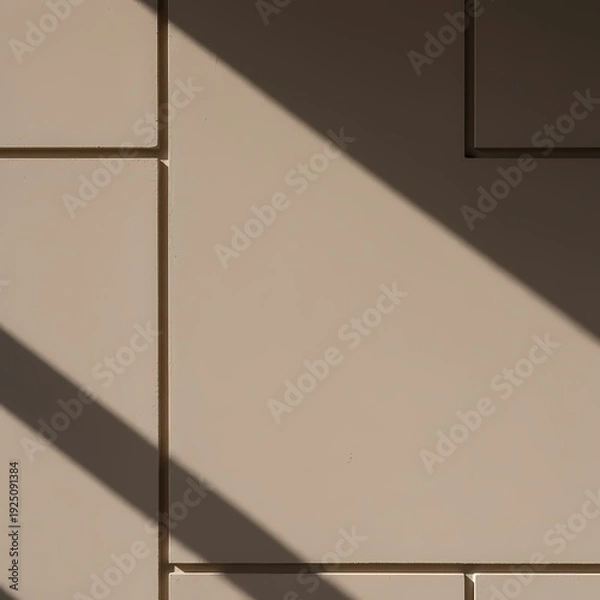 Obraz Geometric pattern featuring tan-colored wall tiles divided by clear