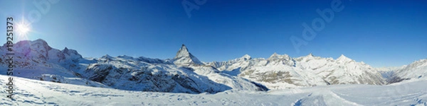 Obraz panorama from riffelberg in winter