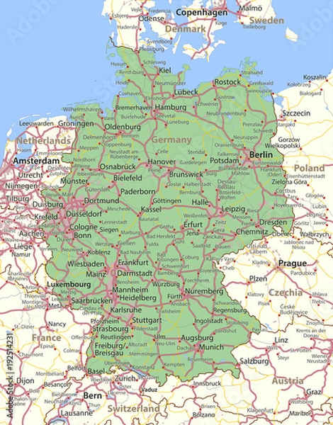 Obraz Germany-World-Countries-VectorMap-A