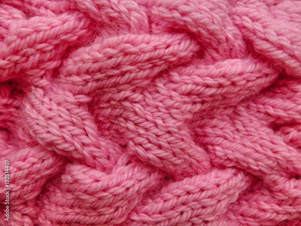 Obraz Pink wool detailed texture, background