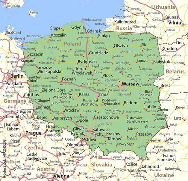 Fototapeta Poland-World-Countries-VectorMap-A