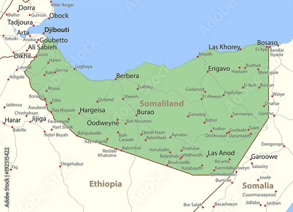 Obraz Somaliland-World-Countries-VectorMap-A