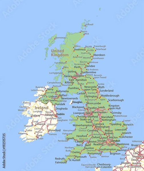 Obraz United Kingdom-World-Countries-VectorMap-A