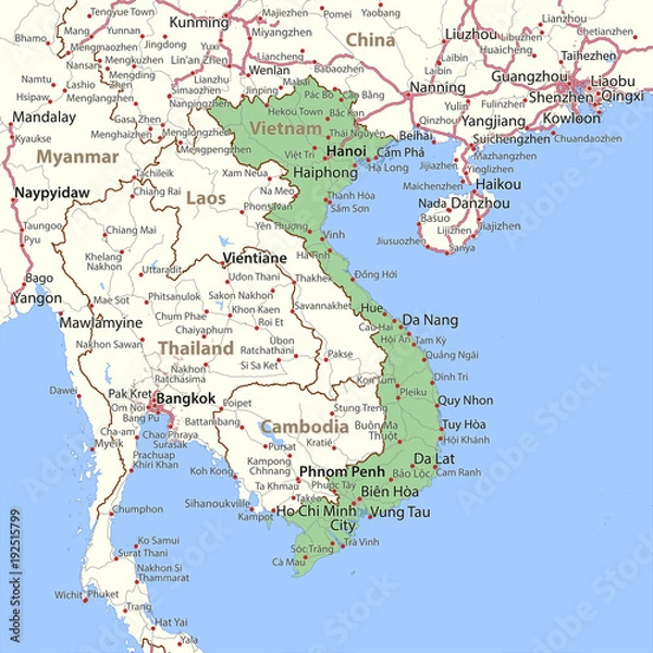 Obraz Vietnam-World-Countries-VectorMap-A