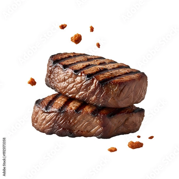 Fototapeta おいしいステーキ肉のグリル、食欲をそそる写真