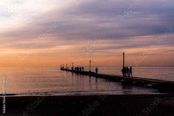 Obraz 千葉 海岸 海 桟橋 フォトスポット デートスポット 幻想的 夕暮れ 絶景