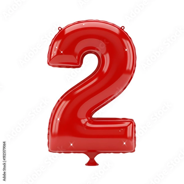 Fototapeta 赤い数字２のバルーンが輝くイメージ