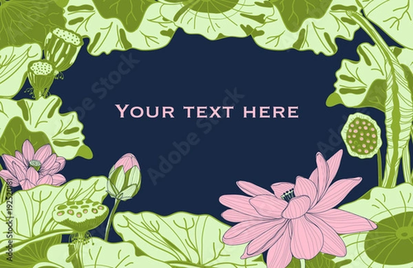 Fototapeta Lotus background. Adorable design template.