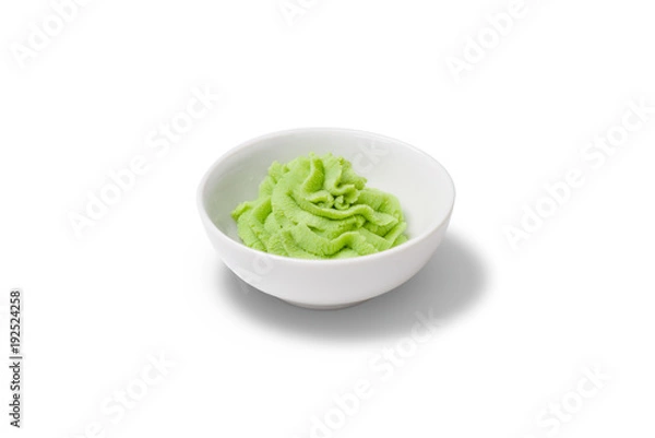 Obraz Wasabi for sushi and rolls white background