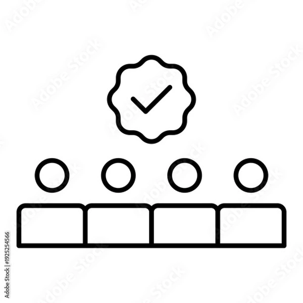 Obraz group with checkmark line icon with editable stroke