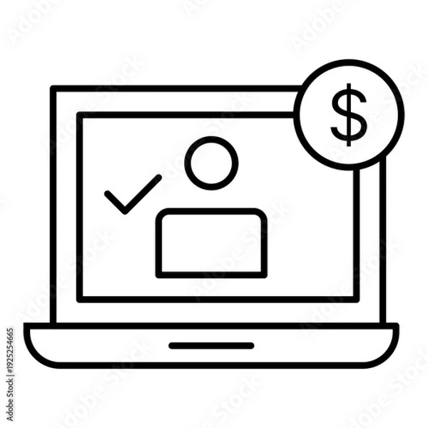 Obraz verified freelancer line icon with editable stroke