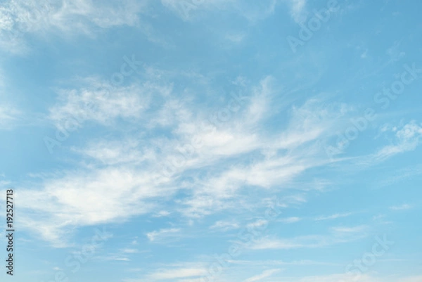 Obraz Light cirrus clouds on light blue sky