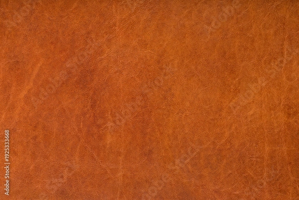 Obraz Textured leather background,  medium brown cowhide surface