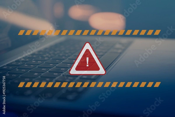 Obraz Malware attack virus alert , malicious software infection , cyber security awareness