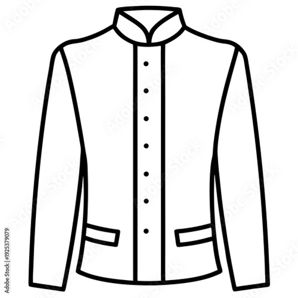Fototapeta Nehru Jacket line art vector