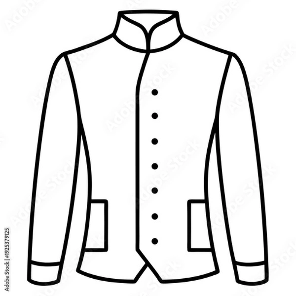 Fototapeta Nehru Jacket line art vector