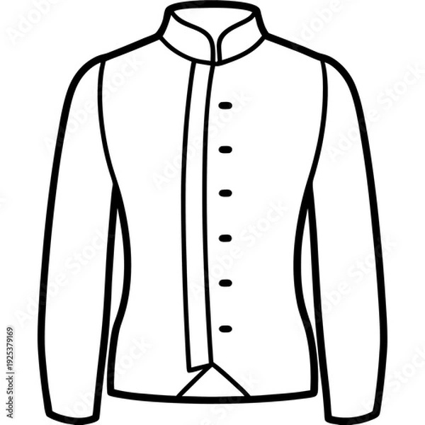 Fototapeta Nehru Jacket line art vector