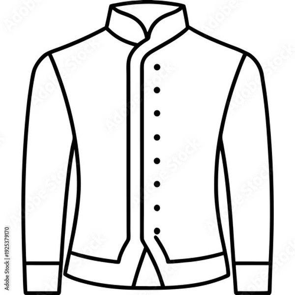 Fototapeta Nehru Jacket line art vector