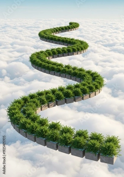 Obraz Serene Sky Path A Floating Garden in the Clouds