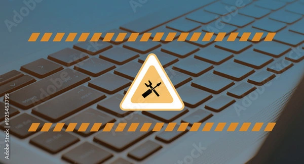 Obraz warning under construction , website under maintenance , troubleshooting and fixing