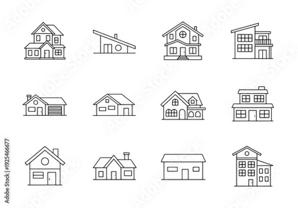 Obraz House Line Icon Vector