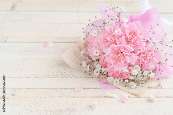 Obraz ピンクのカーネーションの花束