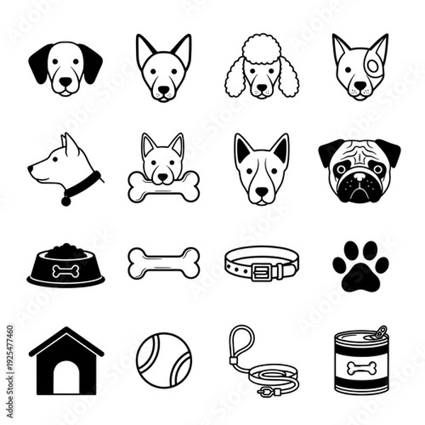 Obraz Simple Dog Icon Set