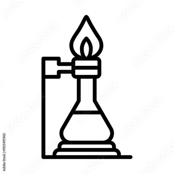 Fototapeta Bunsen Burner Laboratory Icon Vector