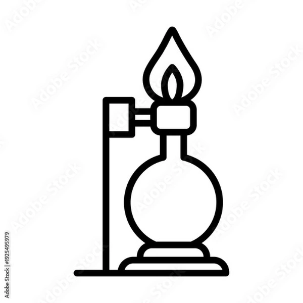 Fototapeta Bunsen Burner Laboratory Icon Vector