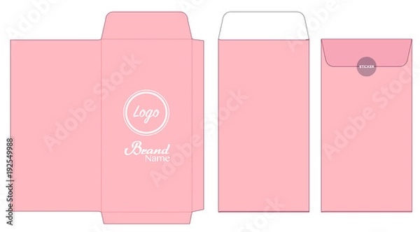 Obraz envelope die cut mock up template vector