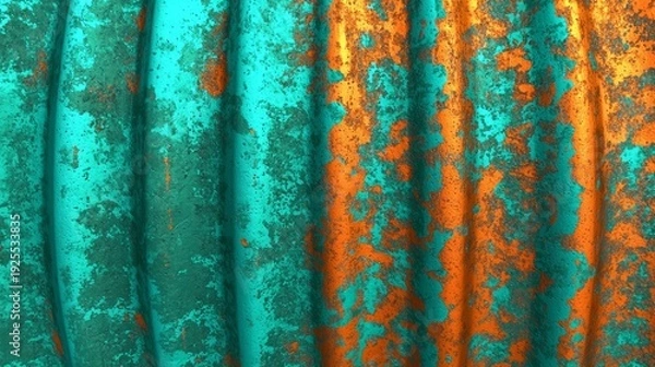 Obraz Exploring Grunge Backgrounds: Oxidized Copper in Sheet Form