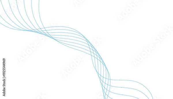 Fototapeta abstract blue dot lines wave background