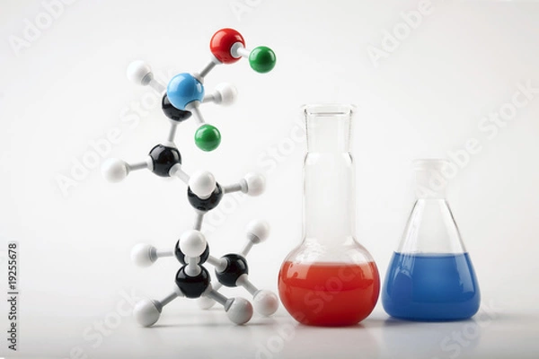 Fototapeta Molecular Chain witch flasks