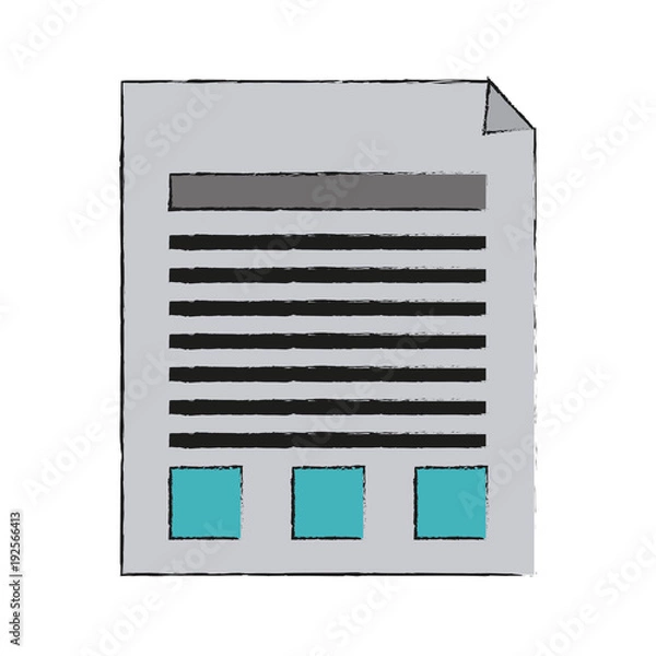 Fototapeta document with lines and boxes icon image vector illustration design