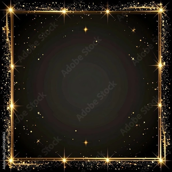 Obraz Gold glittering frame creating luxurious border background