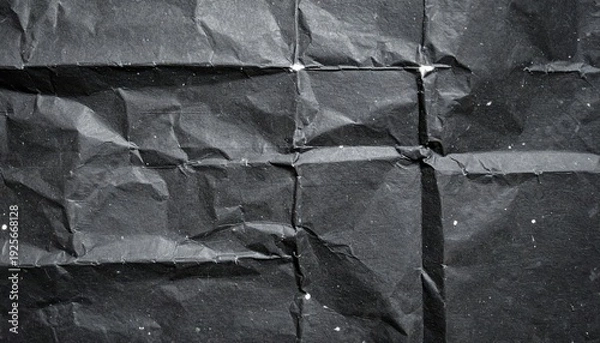 Obraz Crumpled black paper texture background with creases