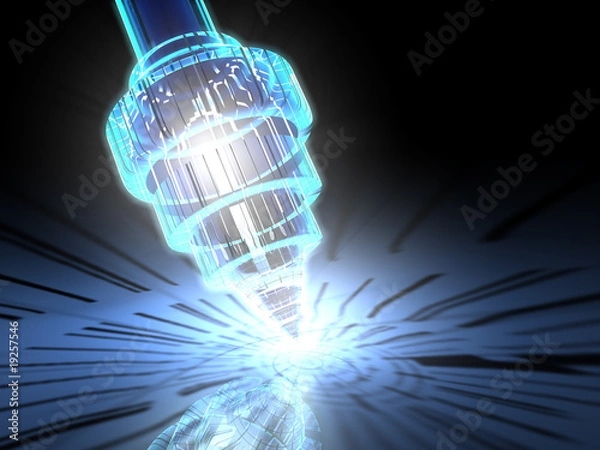 Obraz Abstrakte Darstellung eines Nano Mikroskopes - 3D