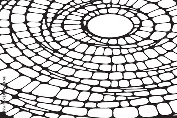 Obraz Abstract Black and White Circular Mosaic Pattern