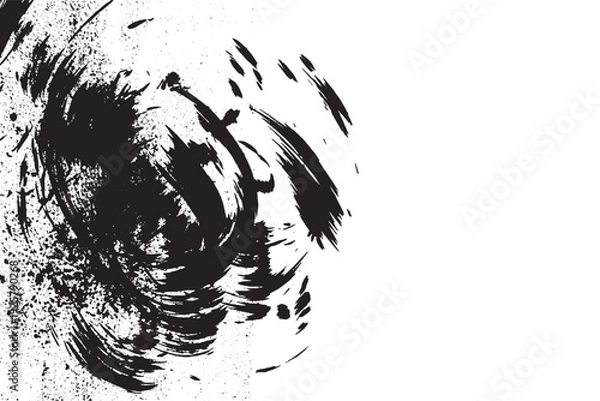 Obraz Abstract Black Ink Splash and Brush Stroke Background